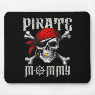 Pirate Mummy Jolly Roger Flag And Skull Crossbones Mouse Mat