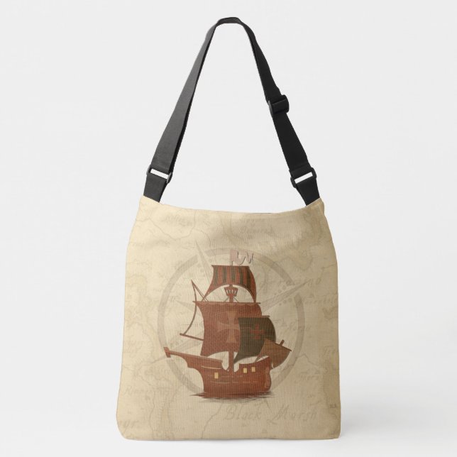 Pirate Mystery Ship Crossbody Bag (Front)