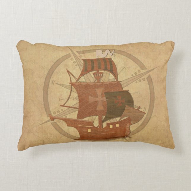Pirate Mystery Ship Decorative Cushion (Front)