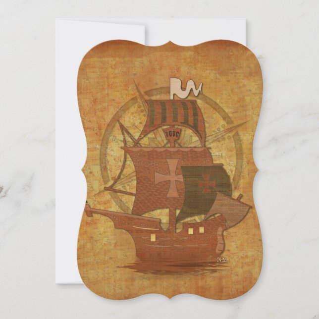 Pirate Mystery Ship Invitation (Front)