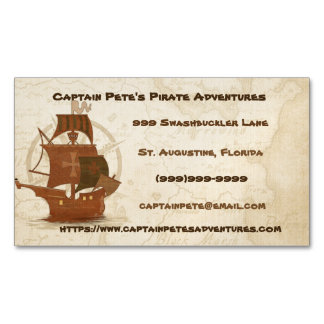 Pirate Mystery Ship Magnetic Business Card