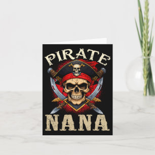 Pirate Nana Skull Jolly Roger Halloween Pirate Fam Card