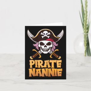Pirate Nannie Funny Captain Grandma Halloween Cost Card