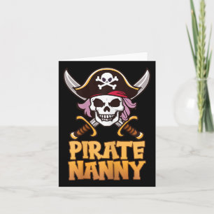 Pirate Nanny Funny Captain Matching Halloween Cost Card