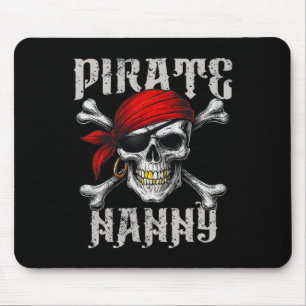 Pirate Nanny Jolly Roger Flag And Skull Crossbones Mouse Mat