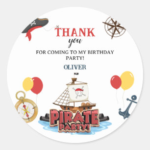 Pirate Nautical Sea Ocean Birthday Party Sticker