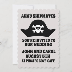 PIRATE NAUTICAL THEME WEDDING INVITATIONS 