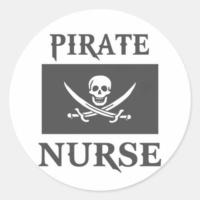 Pirate Nurse Classic Round Sticker (Front)