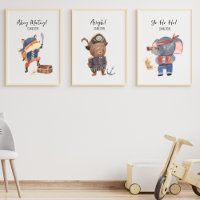Pirate Nursery Decor Personalised Text Name