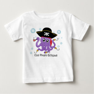 Pirate Octopus Birthday Party Gift Baby Boy TShirt