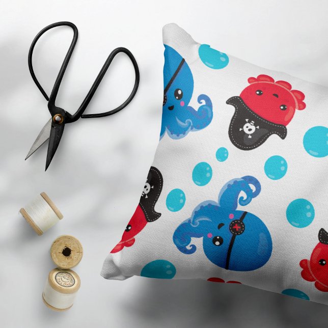 Pirate Octopus, Octopus Pattern, Sea Animals Pillowcase (Creator Uploaded)