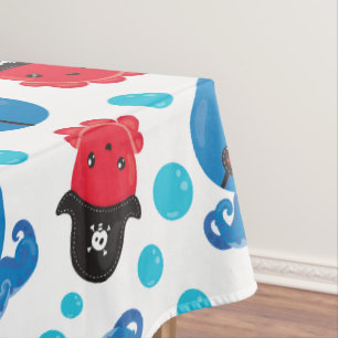 Pirate Octopus, Octopus Pattern, Sea Animals Tablecloth