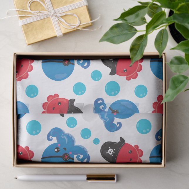 Pirate Octopus, Octopus Pattern, Sea Animals Tissue Paper (Gift)