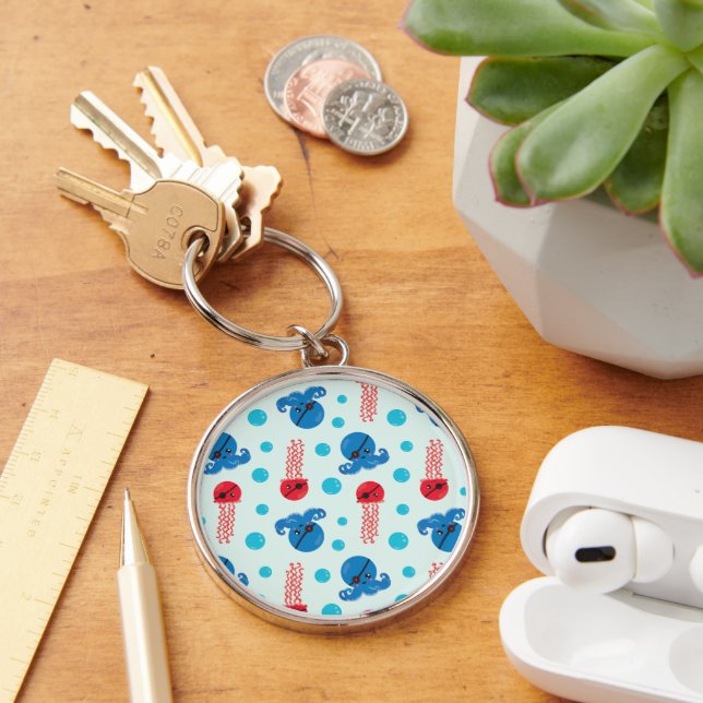 Pirate Octopus, Pirate Jellyfish, Sea Animals Key Ring (Desk)