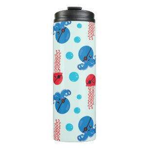 Pirate Octopus, Pirate Jellyfish, Sea Animals Thermal Tumbler
