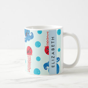 Pirate Octopus, Pirate Jellyfish, Sea, Your Name Coffee Mug
