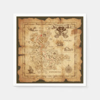 Pirate Old Vintage Treasure Map Birthday Party