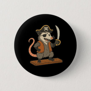 Pirate Opossum Funny Halloween Costume Possum Love 6 Cm Round Badge