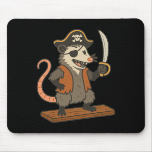 Pirate Opossum Funny Halloween Costume Possum Love Mouse Mat