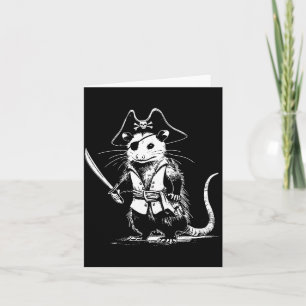 Pirate Opossum Funny Trash Cat Possum Meme Card