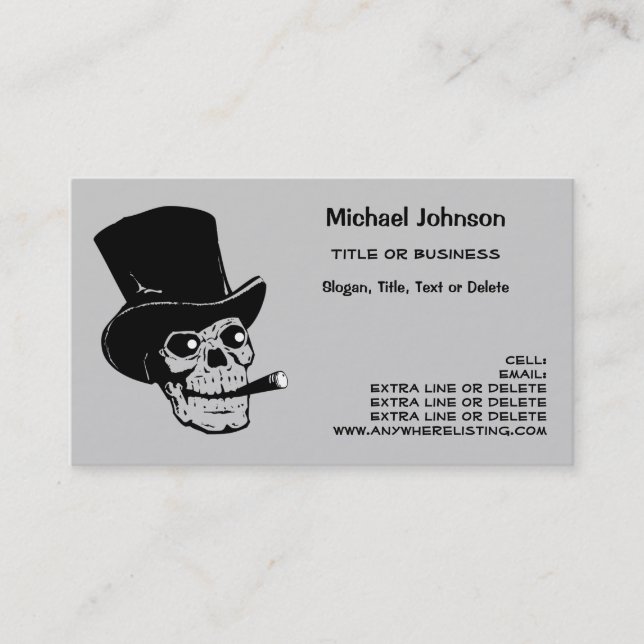 Pirate or Skull Smoking Cigar Personal Corporate Business Card (Front)