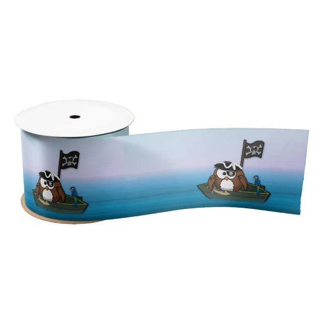 pirate owl ribbon satin ribbon (Spool)
