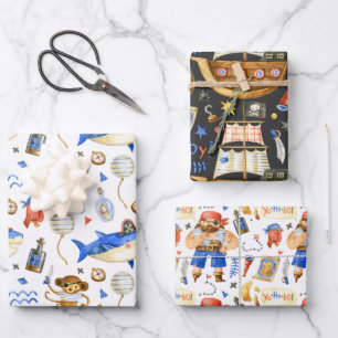 Pirate Pack Watercolor Wrapping Paper