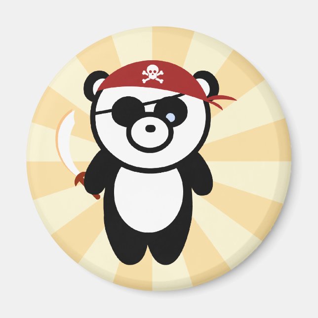 Pirate Panda Magnet (Front)