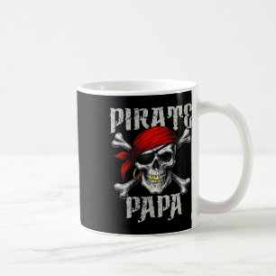 Pirate Papa Jolly Roger Flag And Skull Crossbones  Coffee Mug