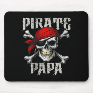 Pirate Papa Jolly Roger Flag And Skull Crossbones  Mouse Mat