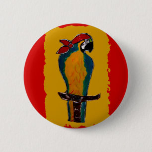 Pirate Parrot 6 Cm Round Badge