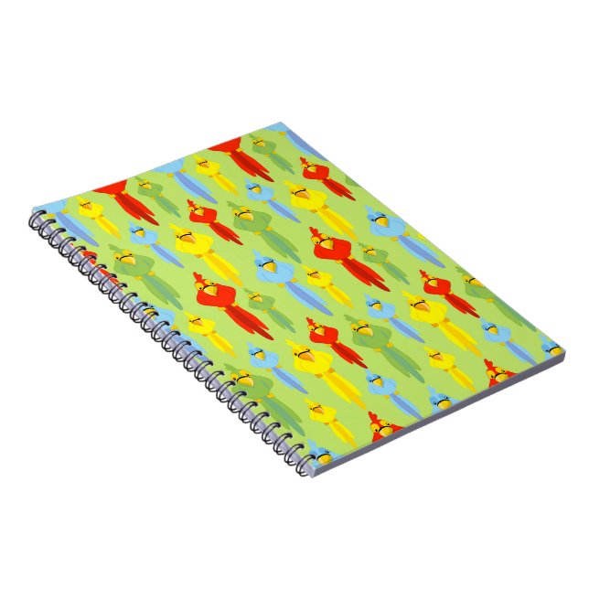 Pirate Parrot Bird Lovers Tropical Summer Animals Notebook (Right Side)