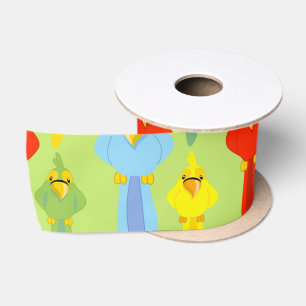 Pirate Parrot Bird Lovers Tropical Summer Animals Satin Ribbon
