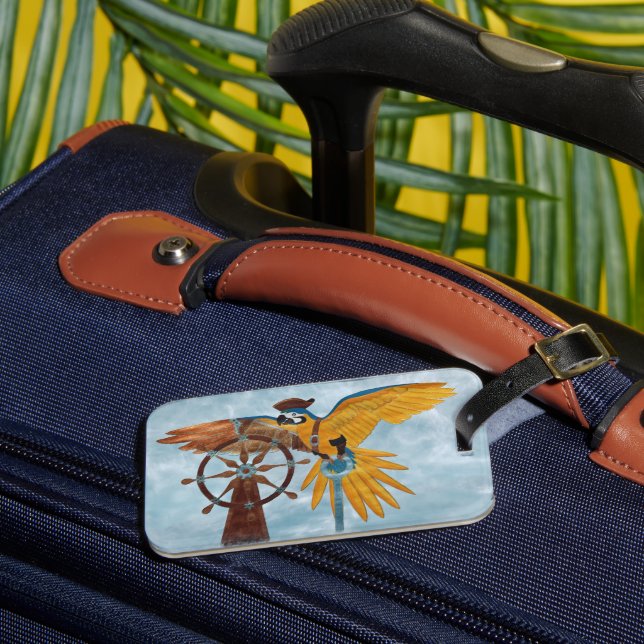 Pirate Parrot Luggage Tag (Front Insitu 3)