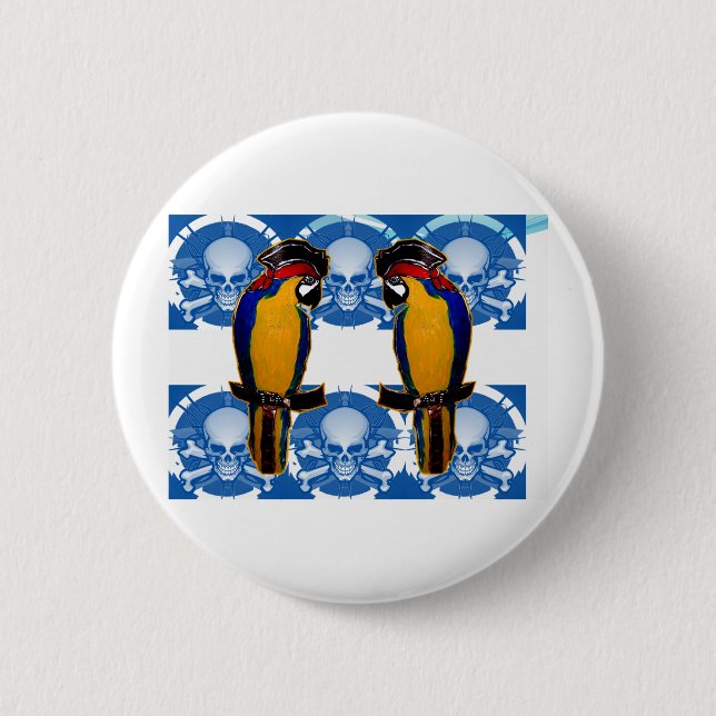 Pirate Parrots 6 Cm Round Badge (Front)