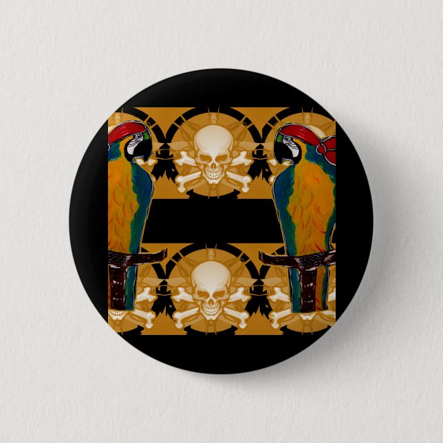 Pirate Parrots 6 Cm Round Badge (Front)