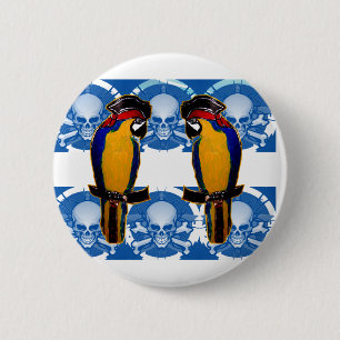 Pirate Parrots 6 Cm Round Badge
