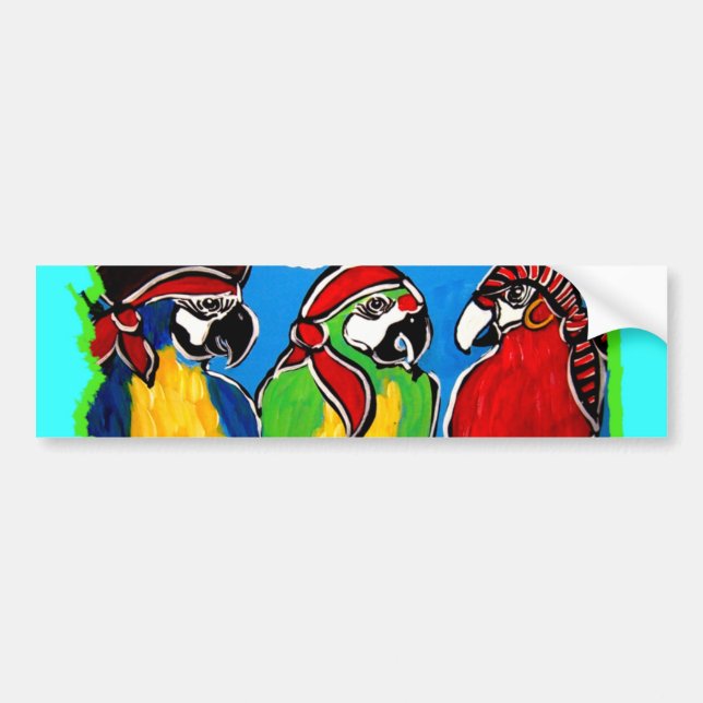 PIRATE PARROTS BUMPER STICKER (Front)