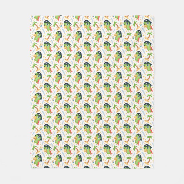 Pirate Parrots Fleece Blanket (Front)