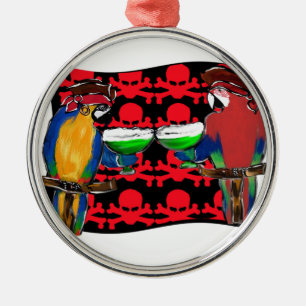 Pirate Parrots Metal Tree Decoration
