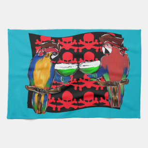 Pirate Parrots Tea Towel