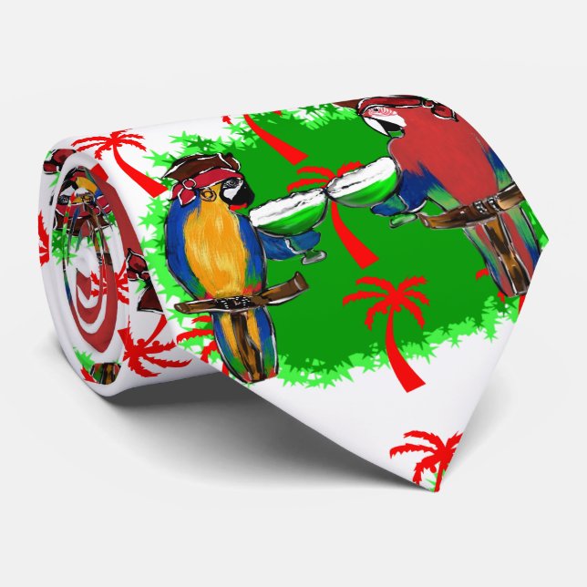 PIRATE PARROTS TIE (Rolled)