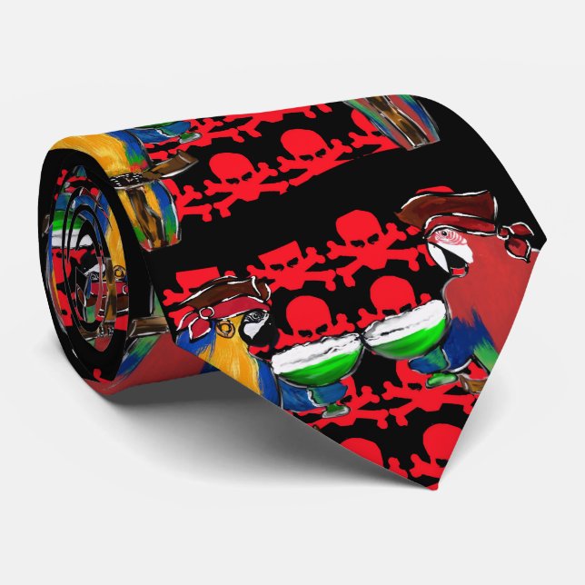 PIRATE PARROTS TIE (Rolled)