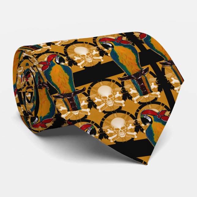 Pirate Parrots Tie (Rolled)