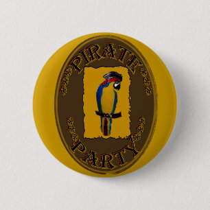 PIRATE PARTY 6 CM ROUND BADGE