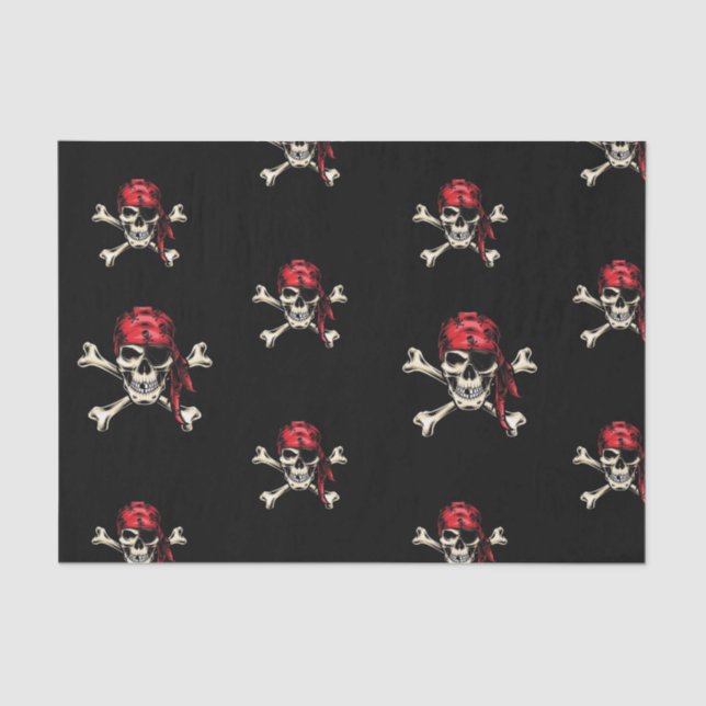 Pirate Party Adult Salty Skulls  Tissue Paper (Front)