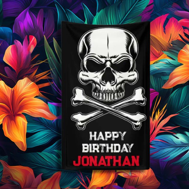 Pirate Party Birthday Ship's Skull  Banner (Creator Uploaded)