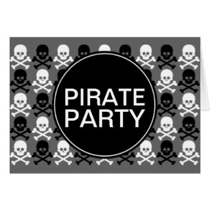 pirate party centre skull stripe