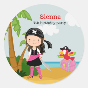 Pirate party classic round sticker