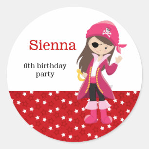 Pirate party classic round sticker